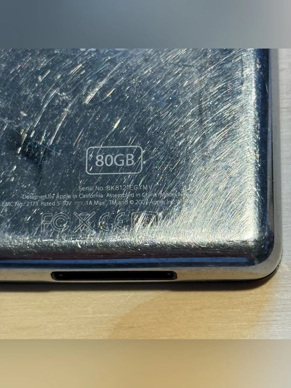 iPod Model:A1238 6ThGen 80GB Turns On Wont Connect To Computer Parts/Repair Only